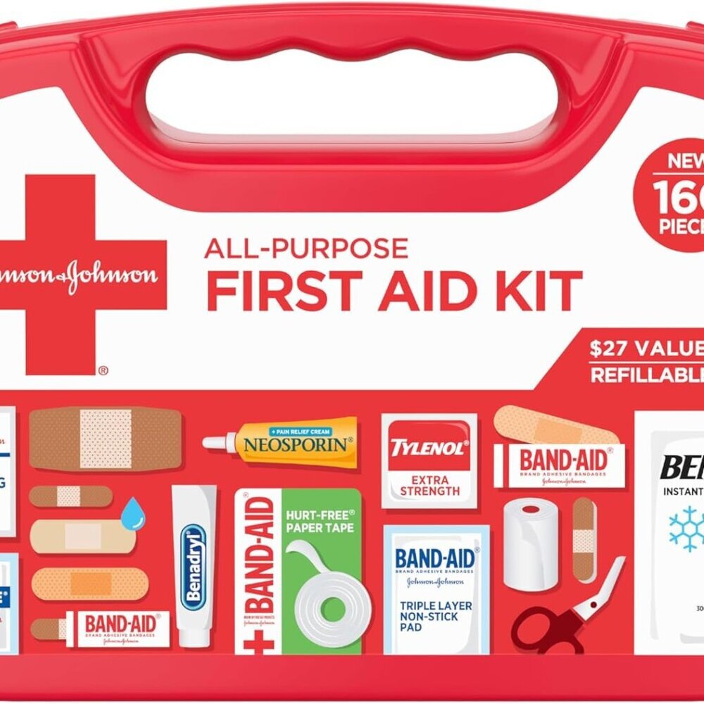 All-Purpose Portable Compact First Aid Kit for Minor Cuts, Scrapes, Sprains & Bu